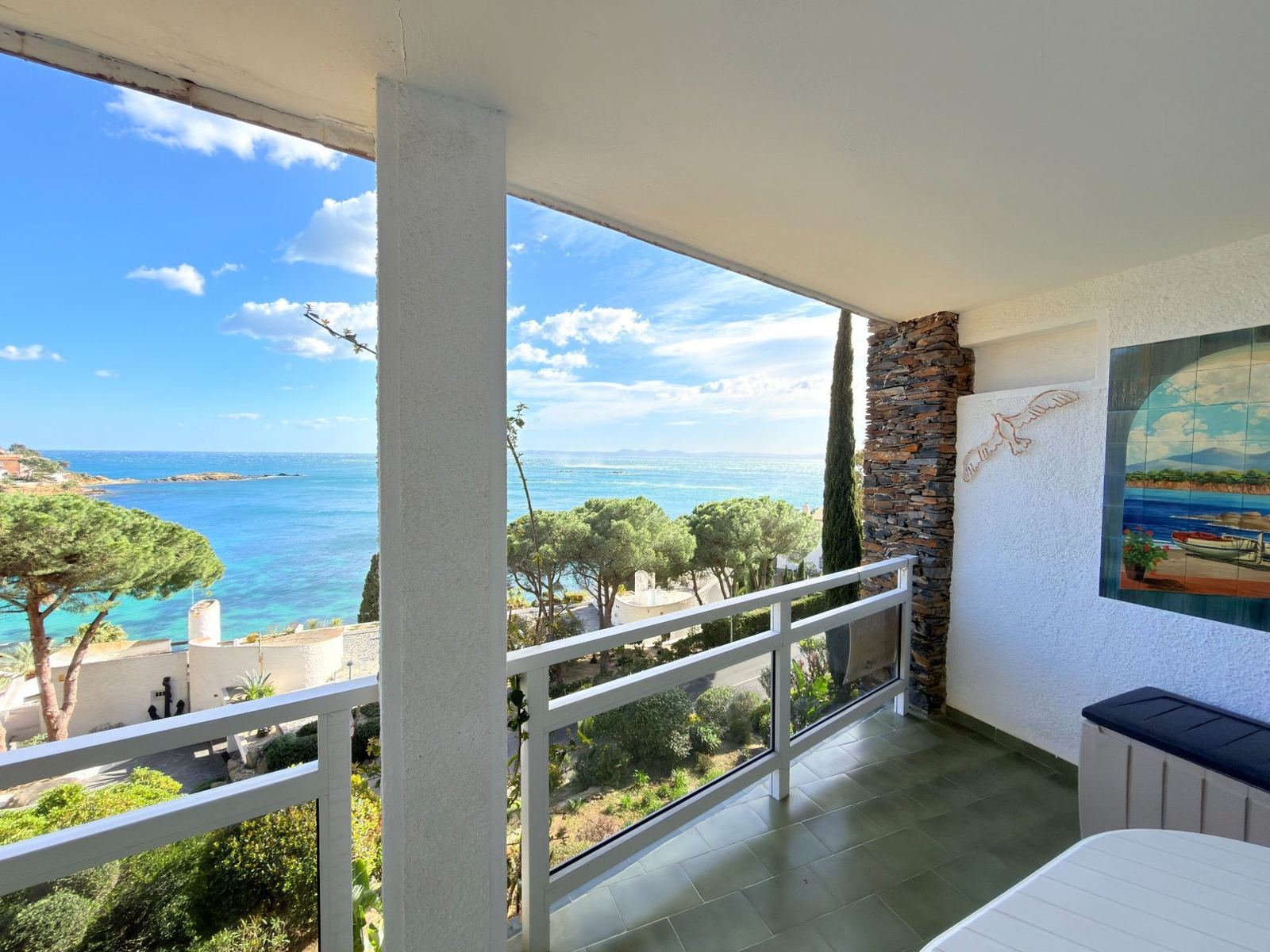 Terrasse vue mer Canyelles Petites Roses Costa Brava